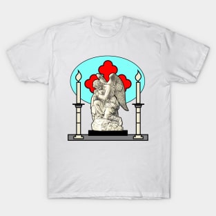 Gothic sad angel at the altar T-Shirt